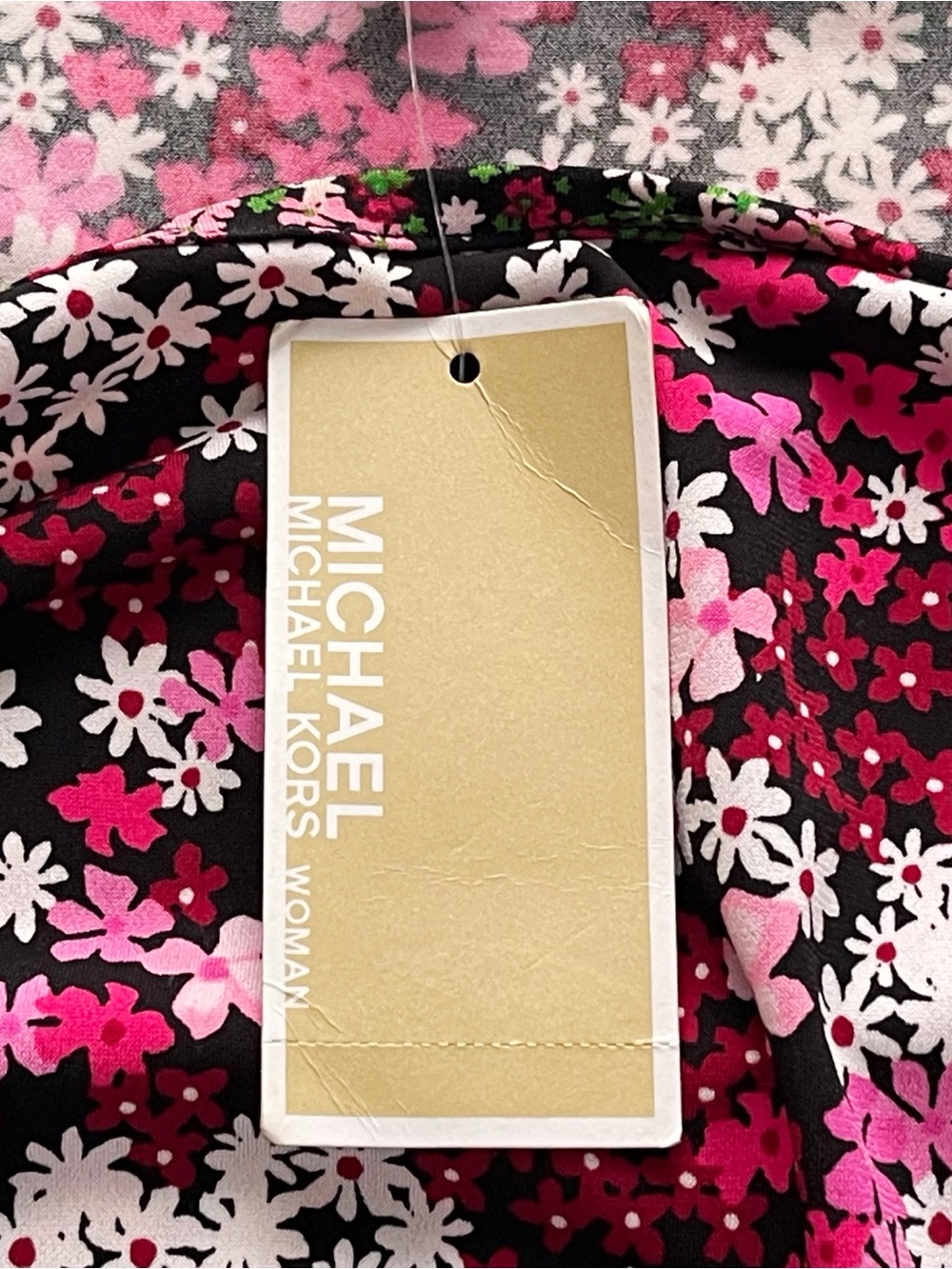 NWT Michael Kors Plus Size Ruffled Floral Print Mini-Midi Dress 1X - Picture 10 of 12